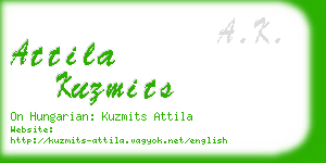 attila kuzmits business card